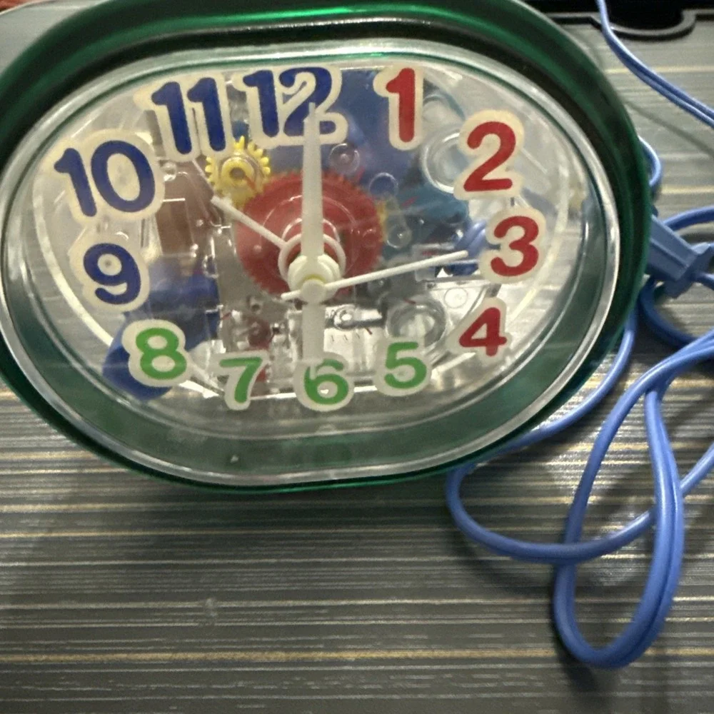 Ingraham Toastmaster 49-628 Transparent MulticolorGear Alarm Clock Works USA VTG